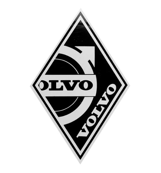 Наклейка светоотражающая (Volvo ромб черный) 20159