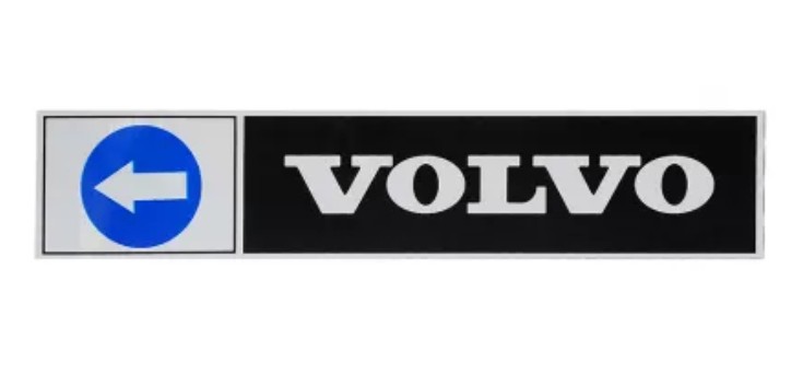 Наклейка светоотражающая (Volvo стрелка ЛЕВЫЙ 407*86 черный) 24282