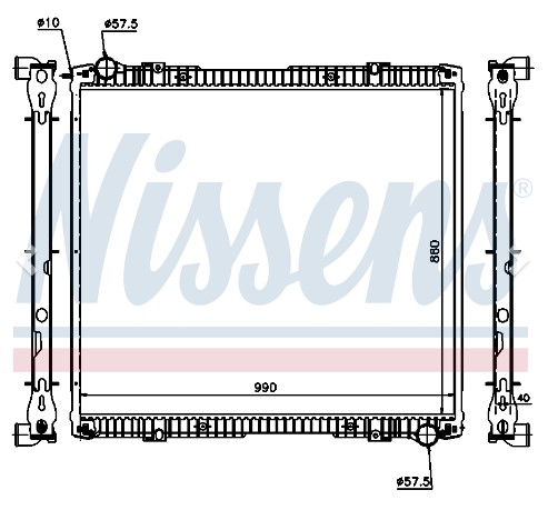 Радиатор охлаждения (Scania 5 с рамкой) Nissens 64067A аналог 1769997/1784616