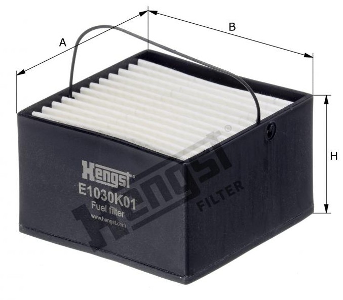 Фильтр топливный для сепаратора с подогревом (MAN 88*88*55) Hengst E1030K01 аналог 81125030085