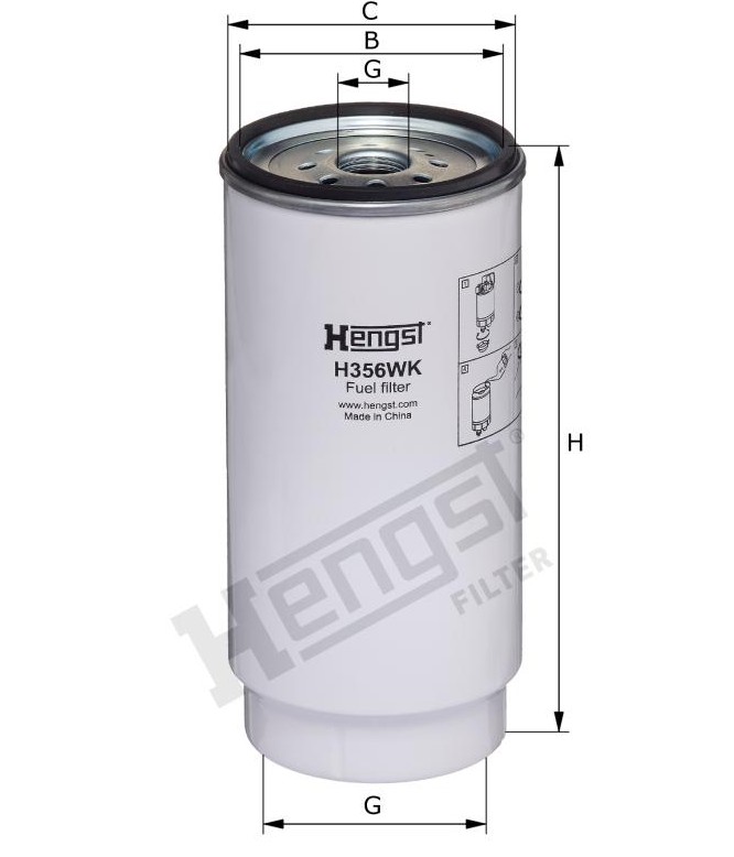 Фильтр топливный грубой очистки (MB MP4/5  OM960LA) Hengst H356WK аналог A9604770503/A9604770003